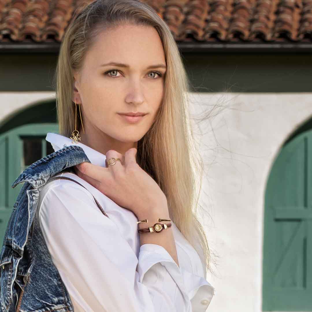 Horseshoe Dome Braided Equestrian Bracelet