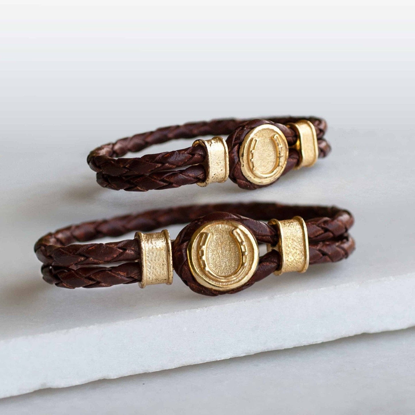 Horseshoe Dome Braided Equestrian Bracelet