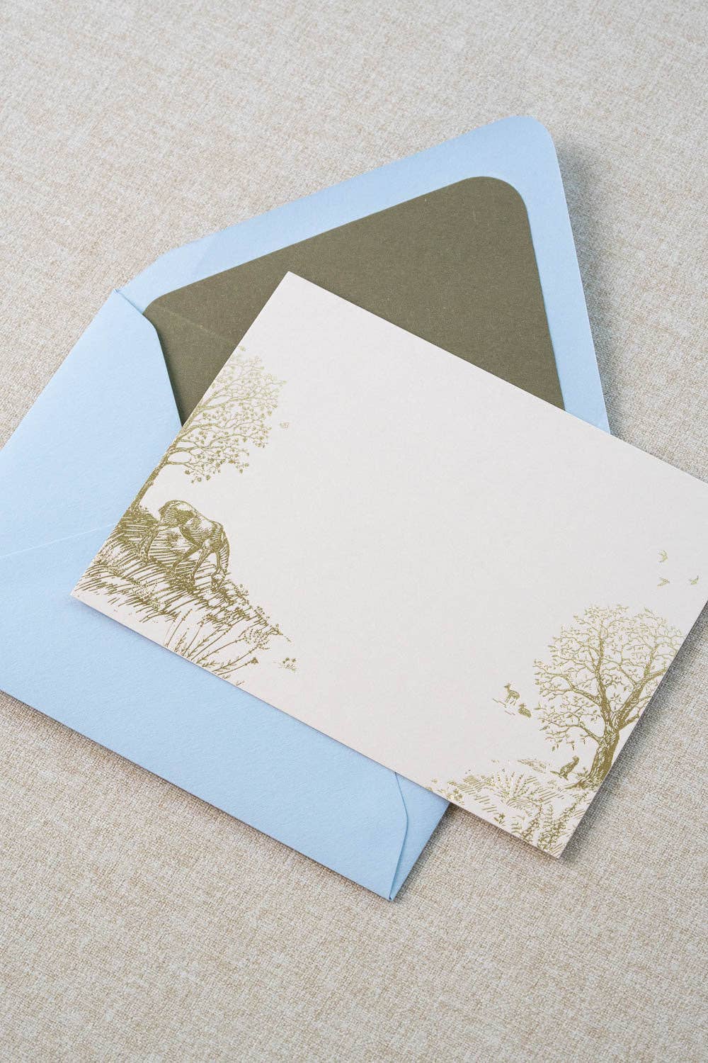 "Countryside Seasons: Summer" Horse, Deer and Birds Foil Stamped Set of 8 Correspondence Cards