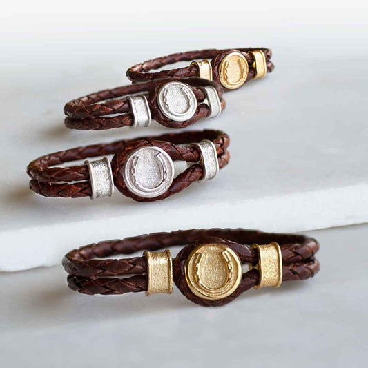 Horseshoe Dome Braided Equestrian Bracelet