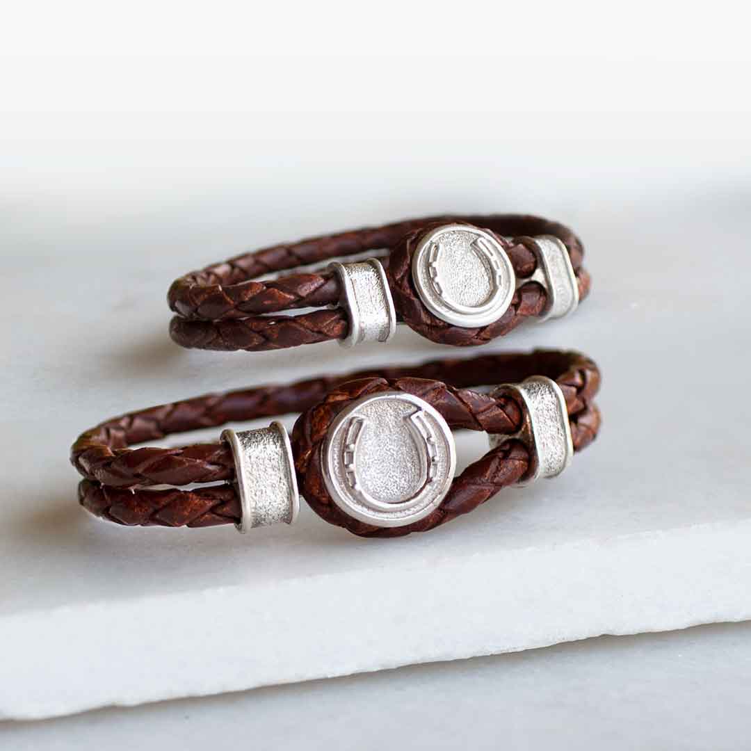 Horseshoe Dome Braided Equestrian Bracelet