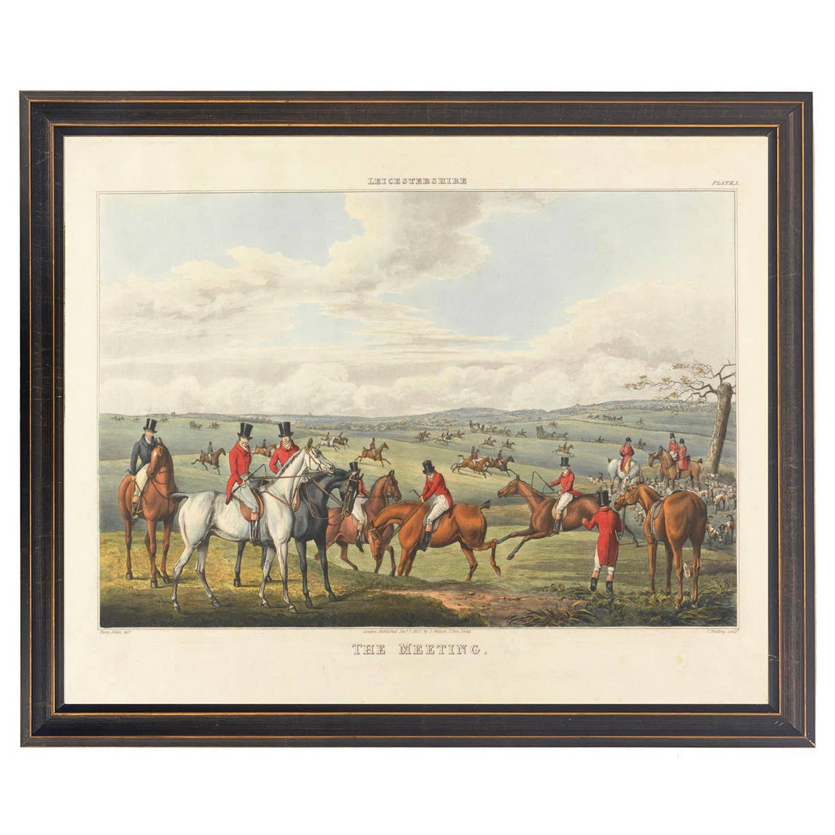Framed Vintage Hunting Scene