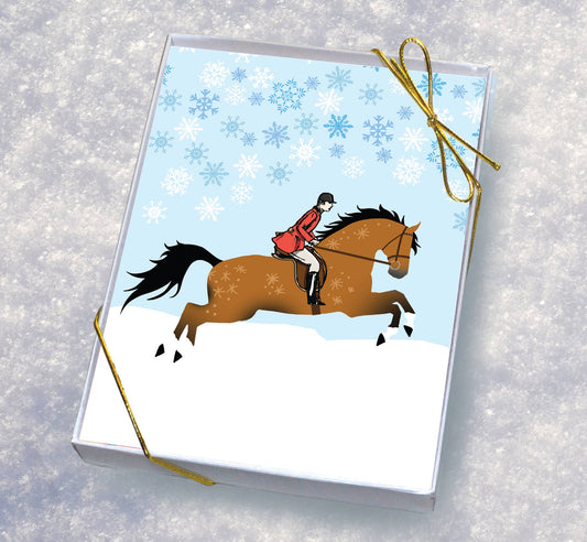 Horse Boxed Christmas Cards Bay Fox Hunter